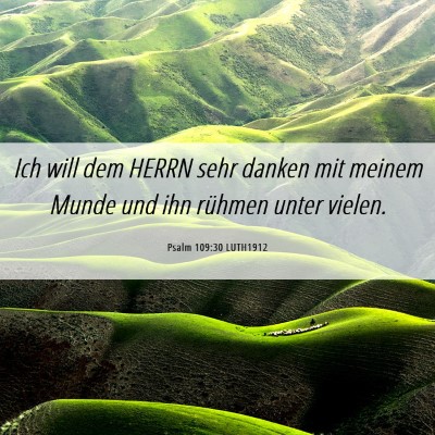 Picture 06 - Psalm 109:30 LUTH1912 - Ich will dem HERRN sehr danken mit meinem Munde - Bible Verse Picture