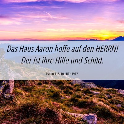 Picture 06 - Psalm 115:10 LUTH1912 - Das Haus Aaron hoffe auf den HERRN! Der ist ihre - Bible Verse Picture