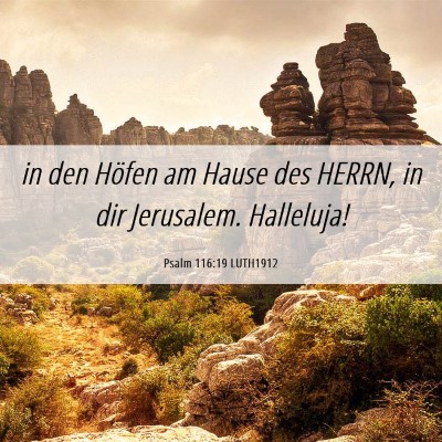 Picture 06 - Psalm 116:19 LUTH1912 - in den Höfen am Hause des HERRN, in dir - Bible Verse Picture