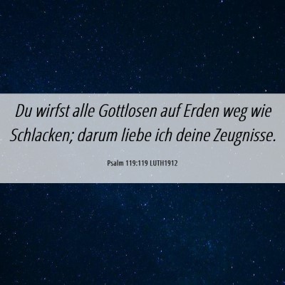 Picture 06 - Psalm 119:119 LUTH1912 - Du wirfst alle Gottlosen auf Erden weg wie - Bible Verse Picture