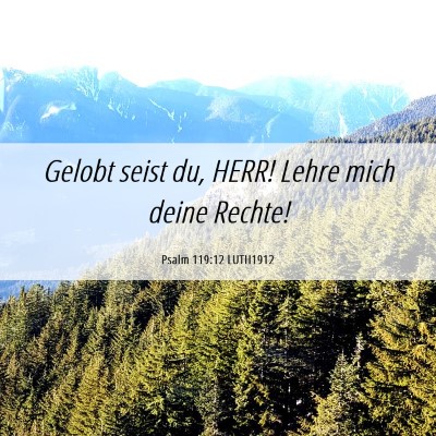 Picture 06 - Psalm 119:12 LUTH1912 - Gelobt seist du, HERR! Lehre mich deine - Bible Verse Picture