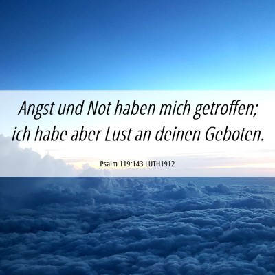Picture 06 - Psalm 119:143 LUTH1912 - Angst und Not haben mich getroffen; ich habe aber - Bible Verse Picture