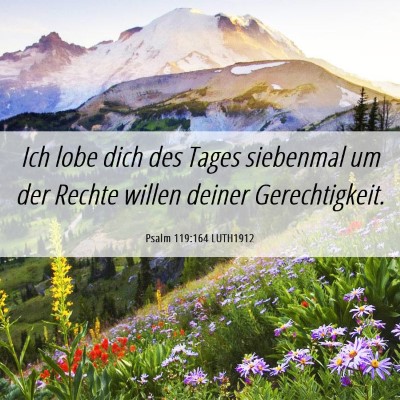 Picture 06 - Psalm 119:164 LUTH1912 - Ich lobe dich des Tages siebenmal um der Rechte - Bible Verse Picture