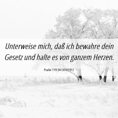 Picture 06 - Psalm 119:34 LUTH1912 - Unterweise mich, daß ich bewahre dein Gesetz und - Bible Verse Picture