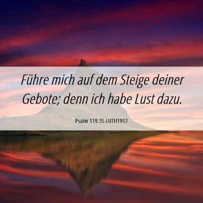 Picture 06 - Psalm 119:35 LUTH1912 - Führe mich auf dem Steige deiner Gebote; denn - Bible Verse Picture