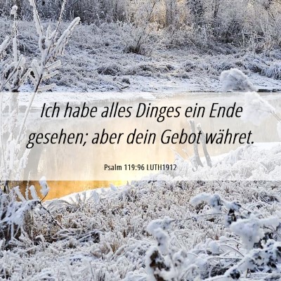 Picture 06 - Psalm 119:96 LUTH1912 - Ich habe alles Dinges ein Ende gesehen; aber dein - Bible Verse Picture