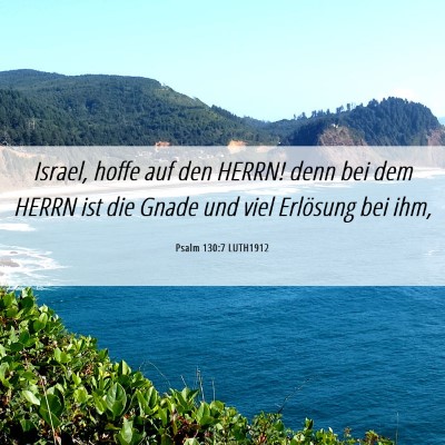 Picture 06 - Psalm 130:7 LUTH1912 - Israel, hoffe auf den HERRN! denn bei dem HERRN - Bible Verse Picture