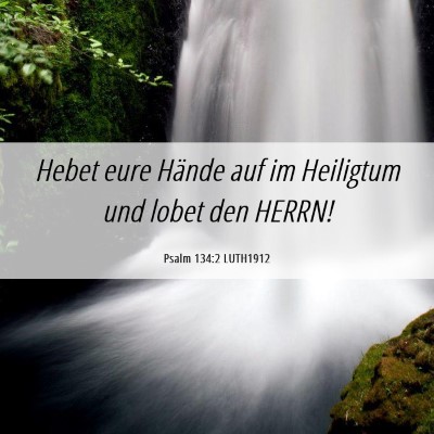 Picture 06 - Psalm 134:2 LUTH1912 - Hebet eure Hände auf im Heiligtum und lobet den - Bible Verse Picture