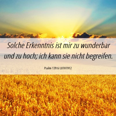 Picture 06 - Psalm 139:6 LUTH1912 - Solche Erkenntnis ist mir zu wunderbar und zu - Bible Verse Picture