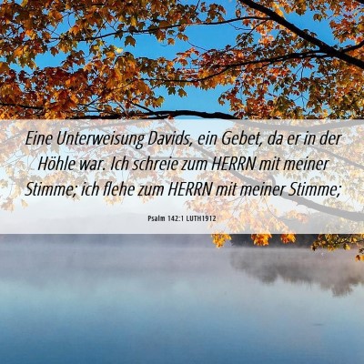 Picture 06 - Psalm 142:1 LUTH1912 - Eine Unterweisung Davids, ein Gebet, da er in der - Bible Verse Picture