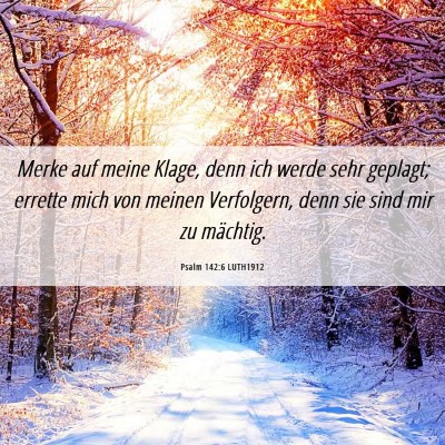 Picture 06 - Psalm 142:6 LUTH1912 - Merke auf meine Klage, denn ich werde sehr - Bible Verse Picture
