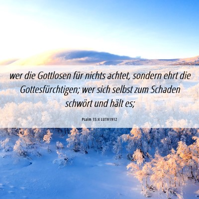 Picture 06 - Psalm 15:4 LUTH1912 - wer die Gottlosen für nichts achtet, sondern - Bible Verse Picture