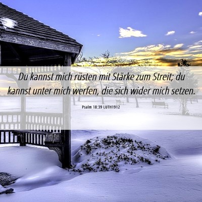 Picture 06 - Psalm 18:39 LUTH1912 - Du kannst mich rüsten mit Stärke zum Streit; du - Bible Verse Picture