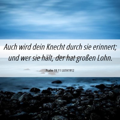 Picture 06 - Psalm 19:11 LUTH1912 - Auch wird dein Knecht durch sie erinnert; und wer - Bible Verse Picture
