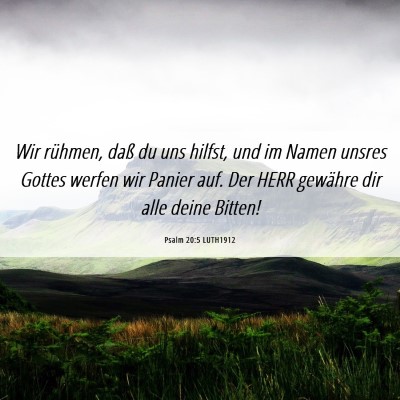 Picture 06 - Psalm 20:5 LUTH1912 - Wir rühmen, daß du uns hilfst, und im Namen - Bible Verse Picture