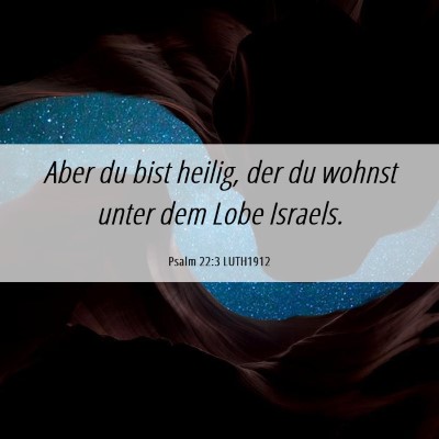 Picture 06 - Psalm 22:3 LUTH1912 - Aber du bist heilig, der du wohnst unter dem Lobe - Bible Verse Picture