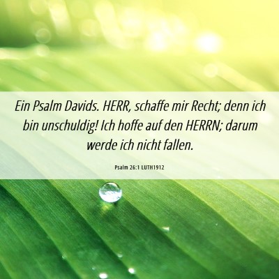 Picture 06 - Psalm 26:1 LUTH1912 - Ein Psalm Davids. HERR, schaffe mir Recht; denn - Bible Verse Picture
