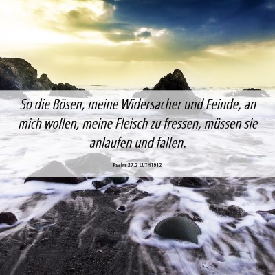 Picture 06 - Psalm 27:2 LUTH1912 - So die Bösen, meine Widersacher und Feinde, an - Bible Verse Picture