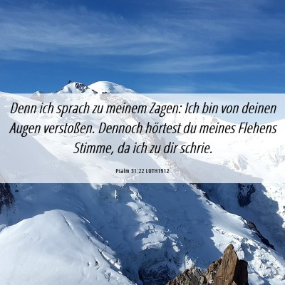 Picture 06 - Psalm 31:22 LUTH1912 - Denn ich sprach zu meinem Zagen: Ich bin von - Bible Verse Picture
