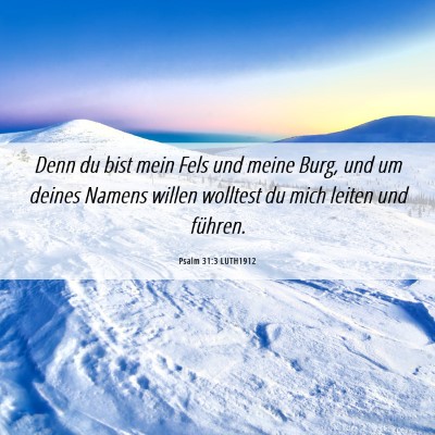 Picture 06 - Psalm 31:3 LUTH1912 - Denn du bist mein Fels und meine Burg, und um - Bible Verse Picture