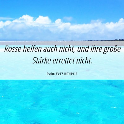 Picture 06 - Psalm 33:17 LUTH1912 - Rosse helfen auch nicht, und ihre große Stärke - Bible Verse Picture