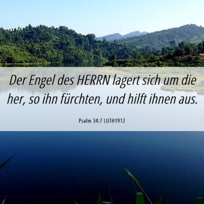 Picture 06 - Psalm 34:7 LUTH1912 - Der Engel des HERRN lagert sich um die her, so - Bible Verse Picture