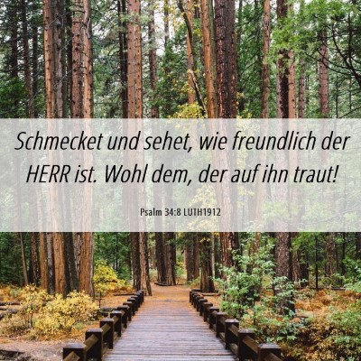 Picture 06 - Psalm 34:8 LUTH1912 - Schmecket und sehet, wie freundlich der HERR ist. - Bible Verse Picture