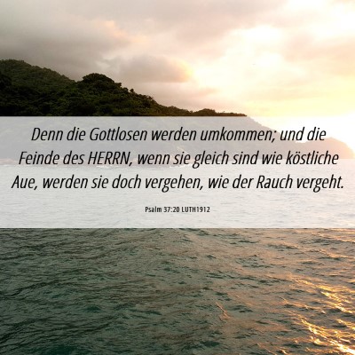 Picture 06 - Psalm 37:20 LUTH1912 - Denn die Gottlosen werden umkommen; und die - Bible Verse Picture