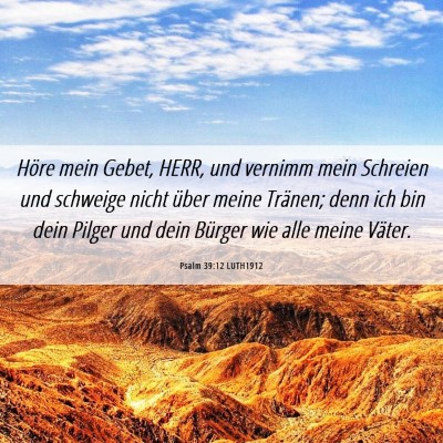 Picture 06 - Psalm 39:12 LUTH1912 - Höre mein Gebet, HERR, und vernimm mein Schreien - Bible Verse Picture