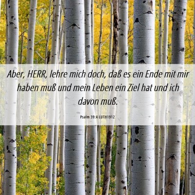 Picture 06 - Psalm 39:4 LUTH1912 - Aber, HERR, lehre mich doch, daß es ein Ende mit - Bible Verse Picture