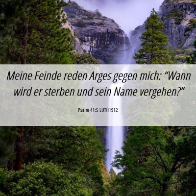 Picture 06 - Psalm 41:5 LUTH1912 - Meine Feinde reden Arges gegen mich: “Wann wird - Bible Verse Picture