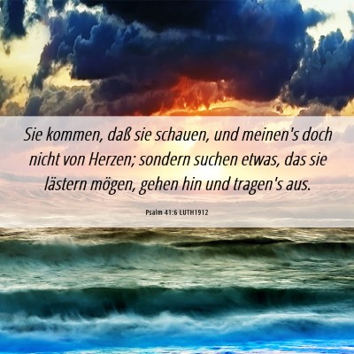 Picture 06 - Psalm 41:6 LUTH1912 - Sie kommen, daß sie schauen, und meinen's doch - Bible Verse Picture