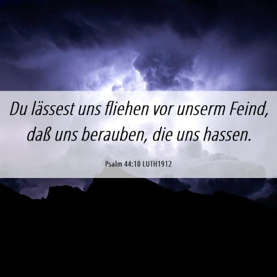 Picture 06 - Psalm 44:10 LUTH1912 - Du lässest uns fliehen vor unserm Feind, daß - Bible Verse Picture