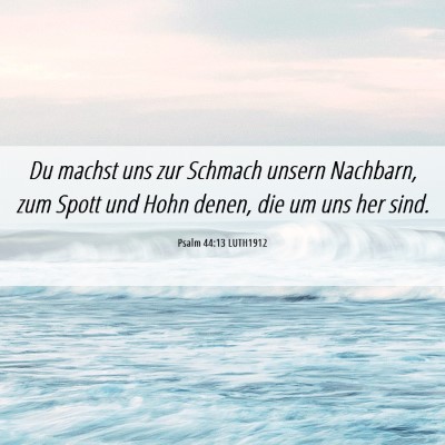 Picture 06 - Psalm 44:13 LUTH1912 - Du machst uns zur Schmach unsern Nachbarn, zum - Bible Verse Picture