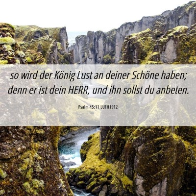 Picture 06 - Psalm 45:11 LUTH1912 - so wird der König Lust an deiner Schöne haben; - Bible Verse Picture