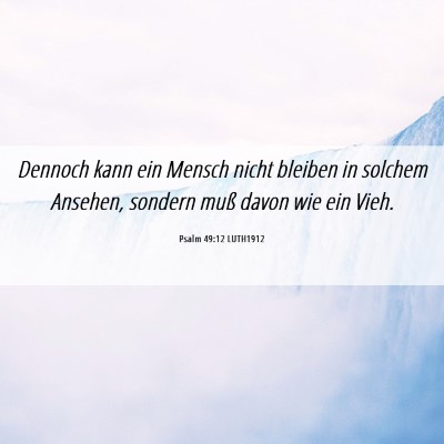 Picture 06 - Psalm 49:12 LUTH1912 - Dennoch kann ein Mensch nicht bleiben in solchem - Bible Verse Picture