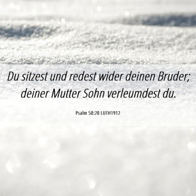 Picture 06 - Psalm 50:20 LUTH1912 - Du sitzest und redest wider deinen Bruder; deiner - Bible Verse Picture