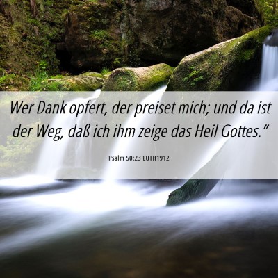 Picture 06 - Psalm 50:23 LUTH1912 - Wer Dank opfert, der preiset mich; und da ist der - Bible Verse Picture