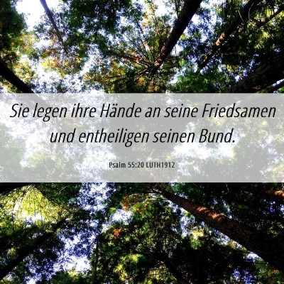 Picture 06 - Psalm 55:20 LUTH1912 - Sie legen ihre Hände an seine Friedsamen und - Bible Verse Picture