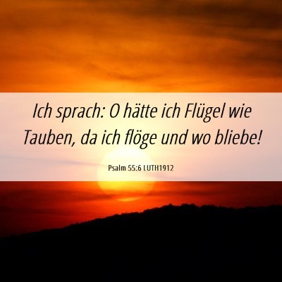 Picture 06 - Psalm 55:6 LUTH1912 - Ich sprach: O hätte ich Flügel wie Tauben, da - Bible Verse Picture
