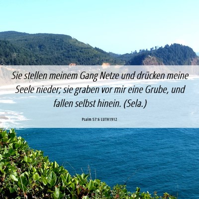 Picture 06 - Psalm 57:6 LUTH1912 - Sie stellen meinem Gang Netze und drücken meine - Bible Verse Picture