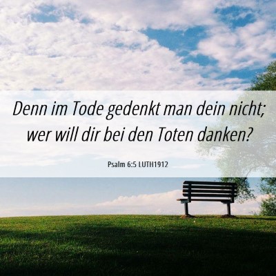 Picture 06 - Psalm 6:5 LUTH1912 - Denn im Tode gedenkt man dein nicht; wer will dir - Bible Verse Picture