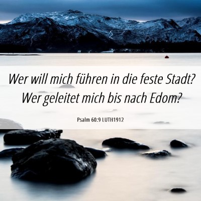 Picture 06 - Psalm 60:9 LUTH1912 - Wer will mich führen in die feste Stadt? Wer - Bible Verse Picture