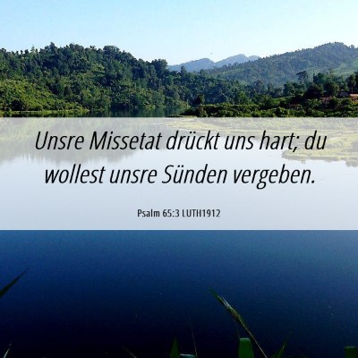 Picture 06 - Psalm 65:3 LUTH1912 - Unsre Missetat drückt uns hart; du wollest unsre - Bible Verse Picture