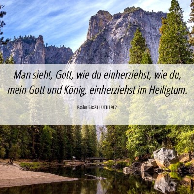 Picture 06 - Psalm 68:24 LUTH1912 - Man sieht, Gott, wie du einherziehst, wie du, - Bible Verse Picture