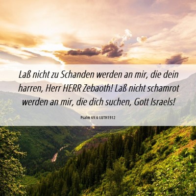 Picture 06 - Psalm 69:6 LUTH1912 - Laß nicht zu Schanden werden an mir, die dein - Bible Verse Picture
