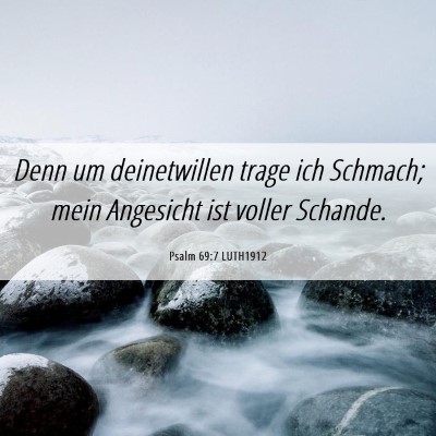 Picture 06 - Psalm 69:7 LUTH1912 - Denn um deinetwillen trage ich Schmach; mein - Bible Verse Picture