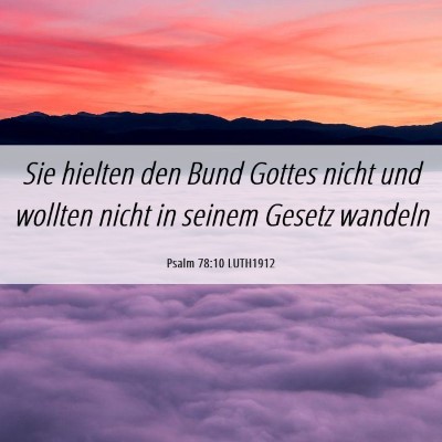 Picture 06 - Psalm 78:10 LUTH1912 - Sie hielten den Bund Gottes nicht und wollten - Bible Verse Picture