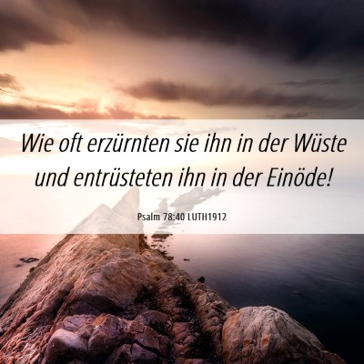 Picture 06 - Psalm 78:40 LUTH1912 - Wie oft erzürnten sie ihn in der Wüste und - Bible Verse Picture