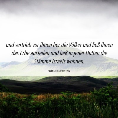 Picture 06 - Psalm 78:55 LUTH1912 - und vertrieb vor ihnen her die Völker und ließ - Bible Verse Picture